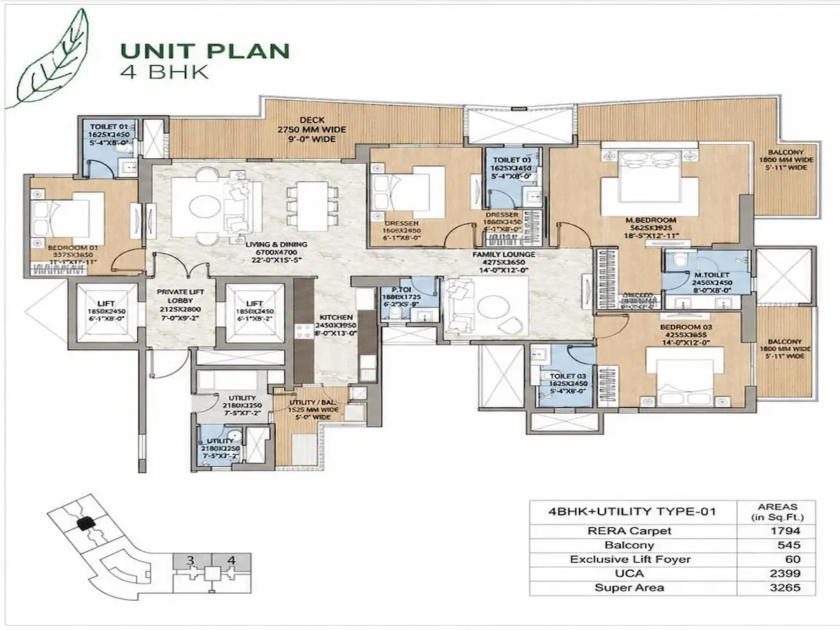 HCBS TWIN HORIZON 4 BHK LAYOUT